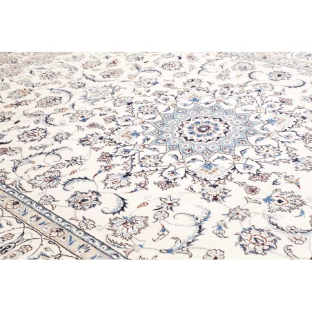Tappeto Nain Kashmar Persia bianco grigio 286x400