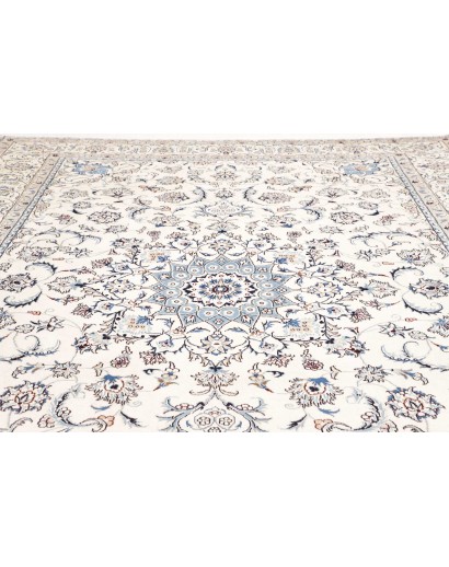 Tappeto Nain Kashmar Persia bianco grigio 286x400
