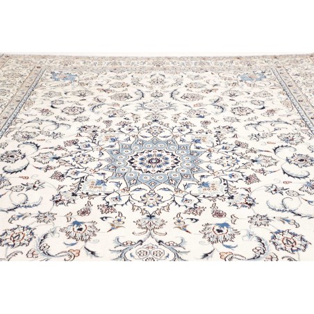 Tappeto Nain Kashmar Persia bianco grigio 286x400