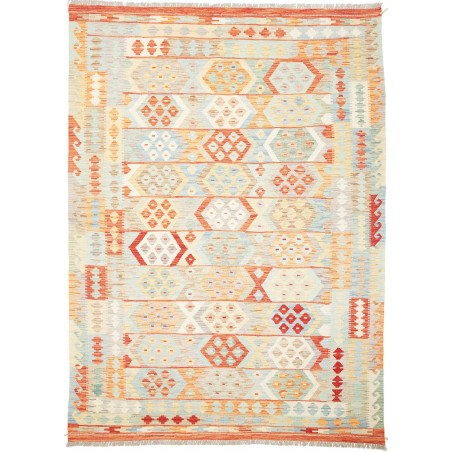 Tappeto Kilim Afghanistan bianco rosso 173x240