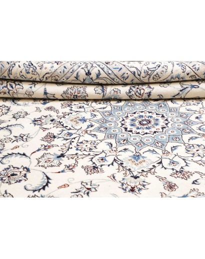 Tappeto Nain Kashmar Persia bianco grigio 286x400