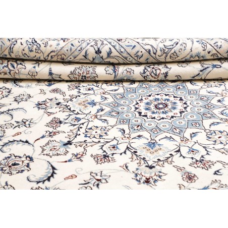 Tappeto Nain Kashmar Persia bianco grigio 286x400