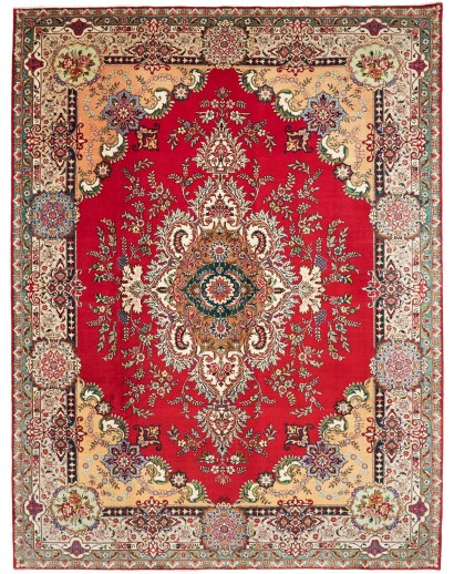 Tappeto Tabriz Persia marrone grigio 303x397