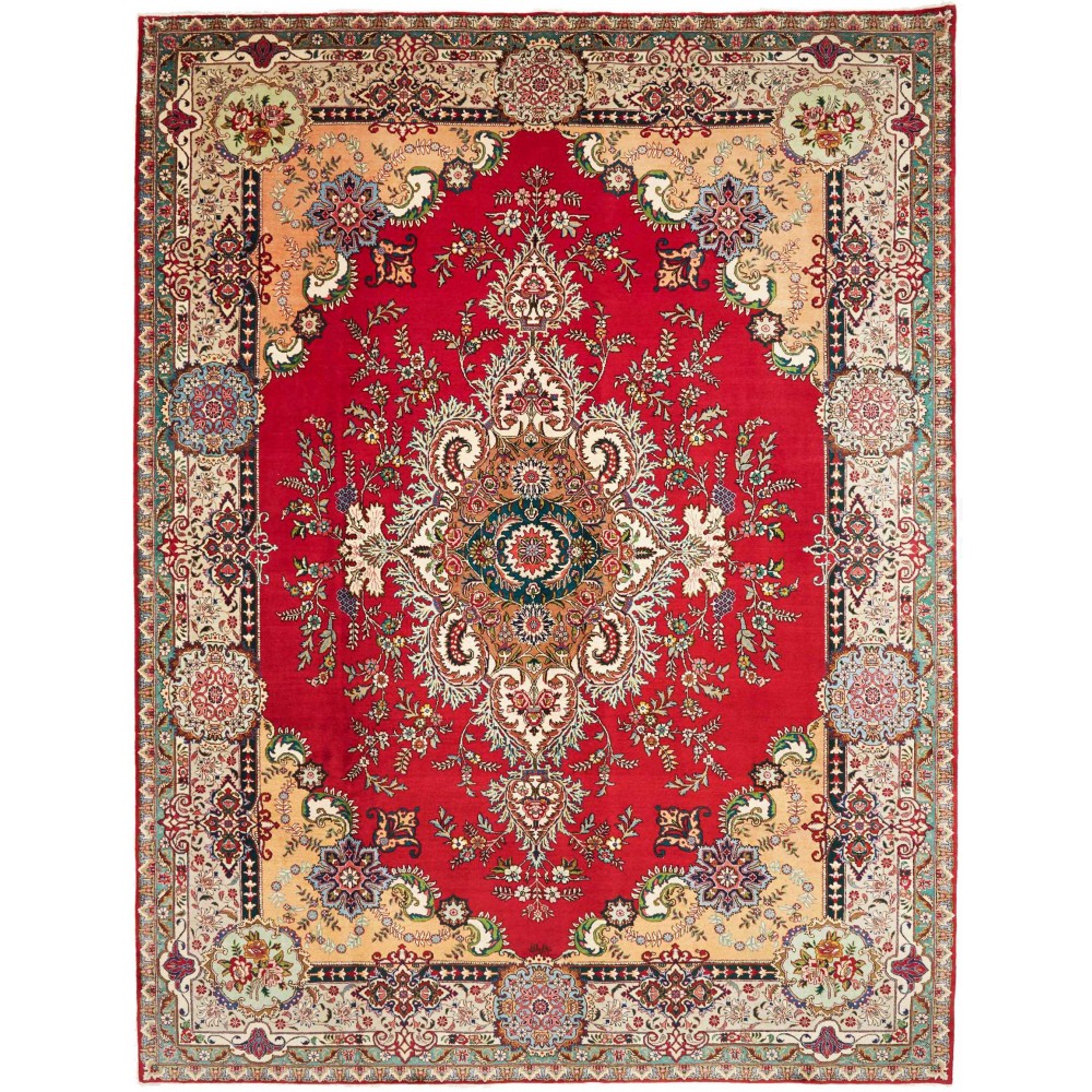 Tappeto Tabriz Persia marrone grigio 303x397