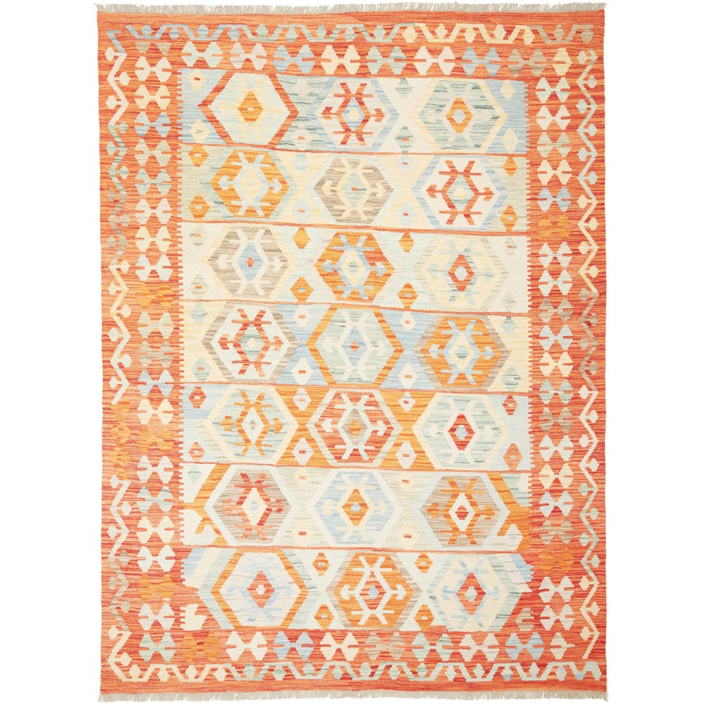 Tappeto Kilim Afghanistan giallo arancione 173x233