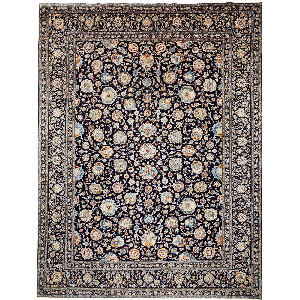Tappeto Kashan Persia bianco azzurro 323x437
