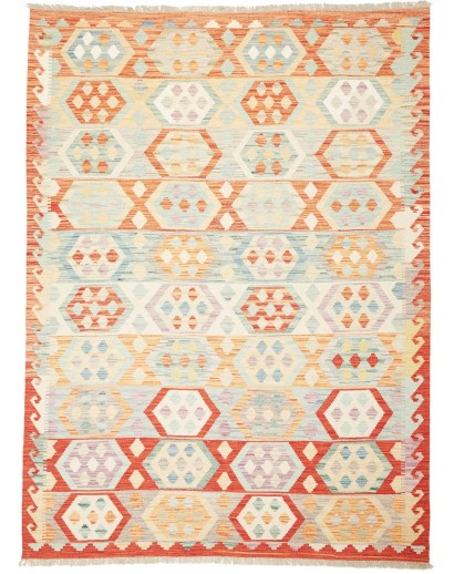 Tappeto Kilim Afghanistan giallo arancione 173x234