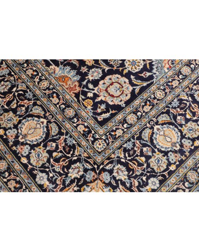 Tappeto Kashan Persia bianco azzurro 323x437