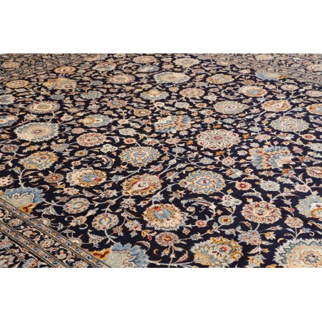 Tappeto Kashan Persia bianco azzurro 323x437