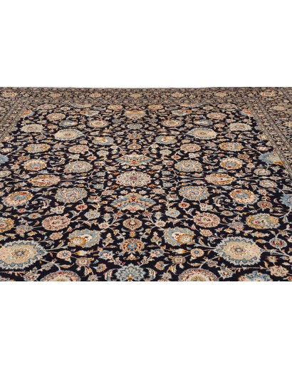 Tappeto Kashan Persia bianco azzurro 323x437