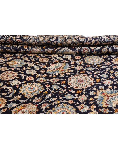 Tappeto Kashan Persia bianco azzurro 323x437