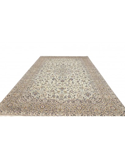 Tappeto Kashan Persia bianco marrone 273x386