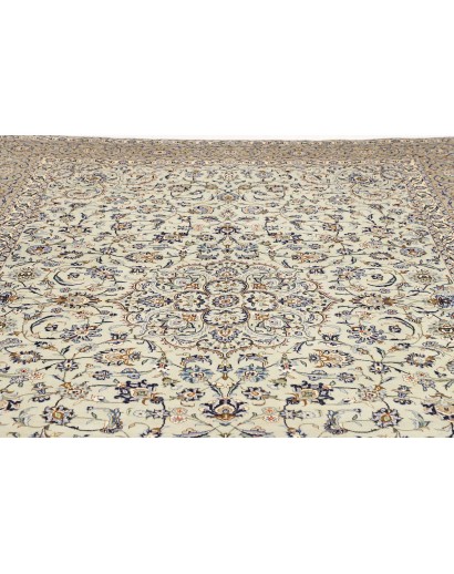 Tappeto Kashan Persia bianco marrone 273x386