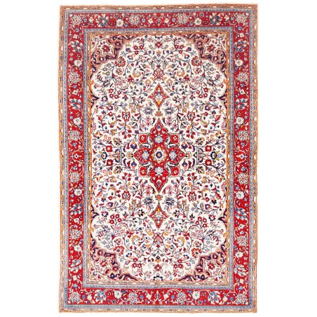 Tappeto Sarough Persia bianco marrone 130x202