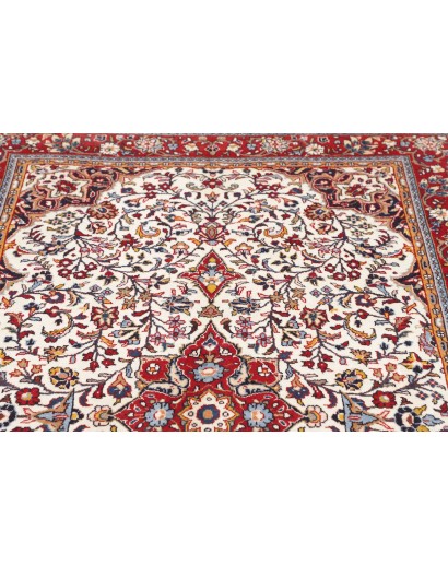 Tappeto Sarough Persia bianco marrone 130x202