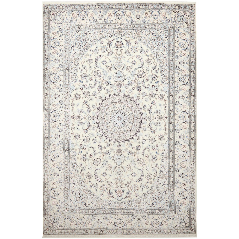 Tappeto Nain 9La Persia bianco azzurro 187x290 Tappeto Nain 9La Persia bianco azzurro 187x290