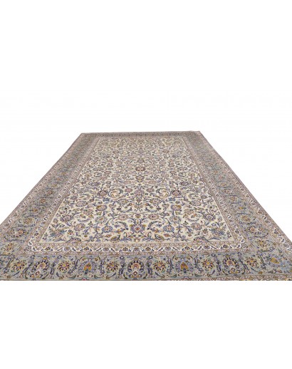 Tappeto Kashan Persia azzurro bianco 295x408