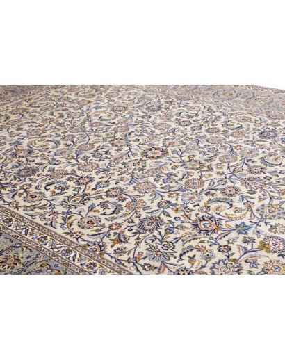 Tappeto Kashan Persia azzurro bianco 295x408