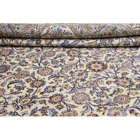 Tappeto Kashan Persia azzurro bianco 295x408