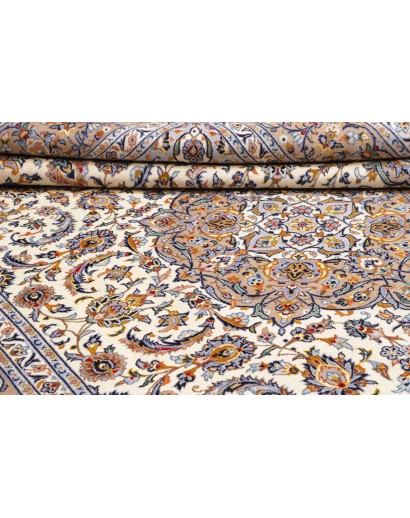 Tappeto Kashan Persia beige grigio 253x365