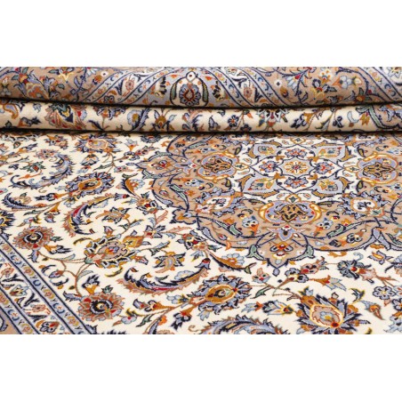 Tappeto Kashan Persia beige grigio 253x365