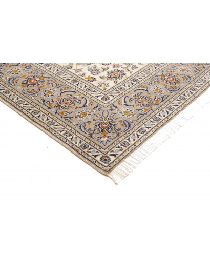 Tappeto Kashan Persia bianco azzurro 238x343