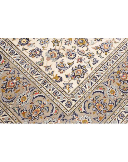 Tappeto Kashan Persia bianco azzurro 238x343