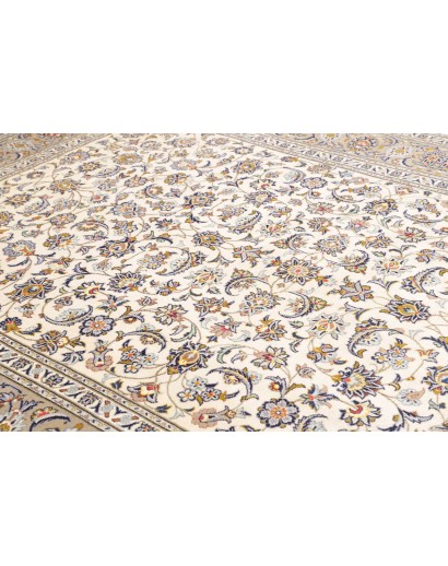 Tappeto Kashan Persia bianco azzurro 238x343