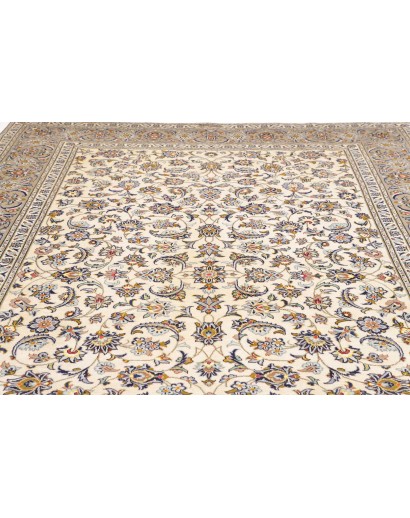 Tappeto Kashan Persia bianco azzurro 238x343