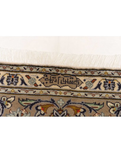Tappeto Kashan Persia bianco azzurro 238x343