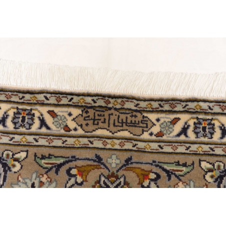 Tappeto Kashan Persia bianco azzurro 238x343