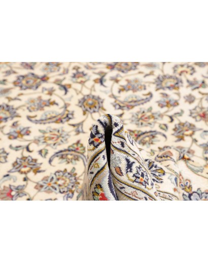 Tappeto Kashan Persia bianco azzurro 238x343