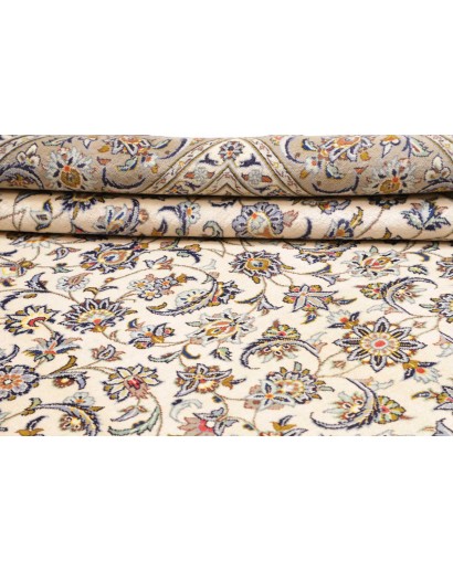 Tappeto Kashan Persia bianco azzurro 238x343