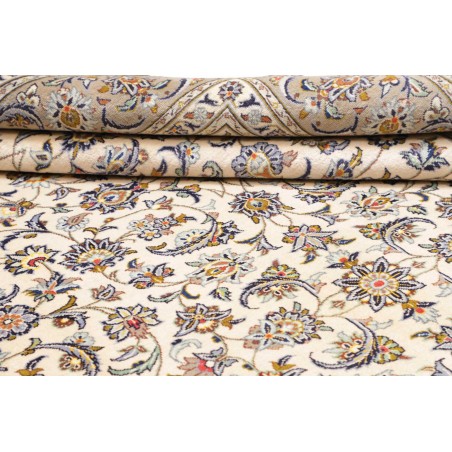 Tappeto Kashan Persia bianco azzurro 238x343