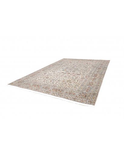 Tappeto Kashan Persia bianco azzurro 295x382