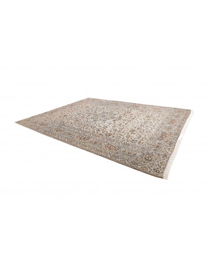 Tappeto Kashan Persia bianco azzurro 295x382