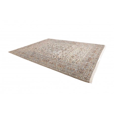Tappeto Kashan Persia bianco azzurro 295x382