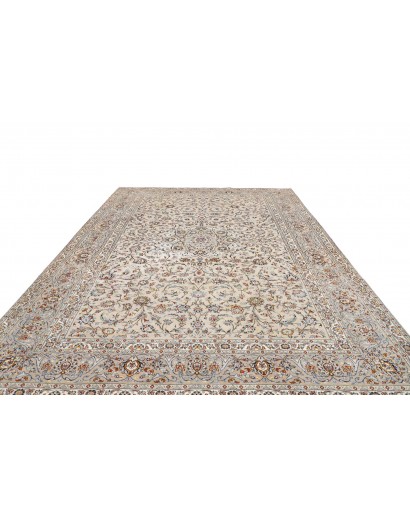 Tappeto Kashan Persia bianco azzurro 295x382