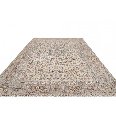 Tappeto Kashan Persia bianco azzurro 295x382