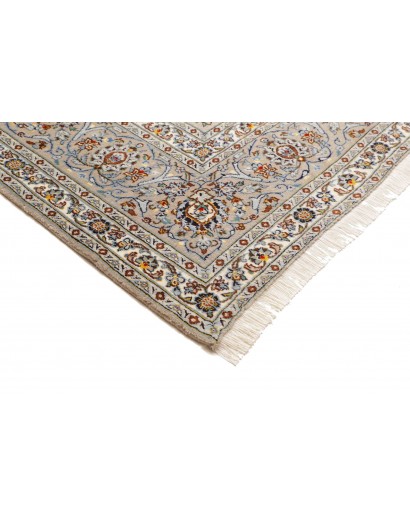 Tappeto Kashan Persia bianco azzurro 295x382