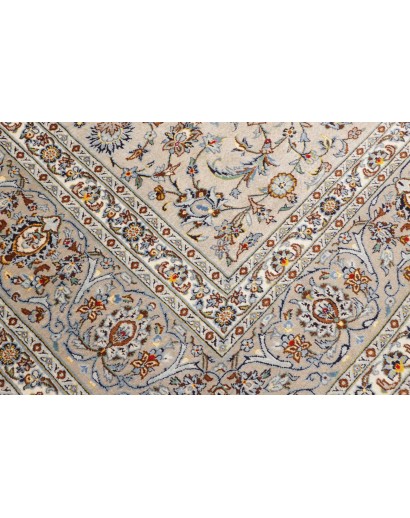 Tappeto Kashan Persia bianco azzurro 295x382