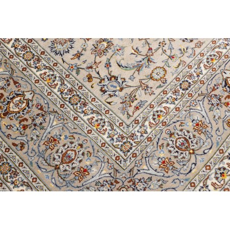 Tappeto Kashan Persia bianco azzurro 295x382