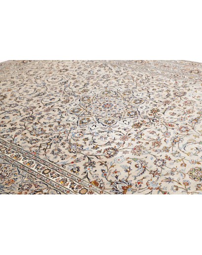 Tappeto Kashan Persia bianco azzurro 295x382