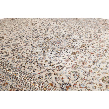 Tappeto Kashan Persia bianco azzurro 295x382
