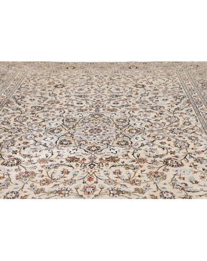 Tappeto Kashan Persia bianco azzurro 295x382