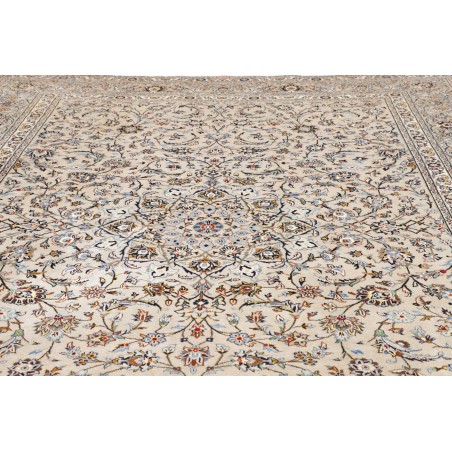 Tappeto Kashan Persia bianco azzurro 295x382