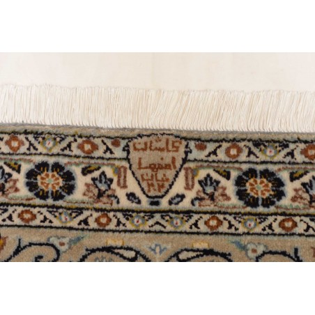 Tappeto Kashan Persia bianco azzurro 295x382