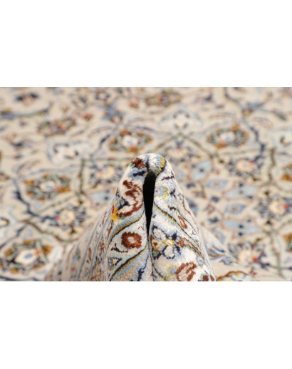 Tappeto Kashan Persia bianco azzurro 295x382