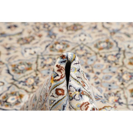 Tappeto Kashan Persia bianco azzurro 295x382