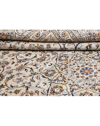 Tappeto Kashan Persia bianco azzurro 295x382